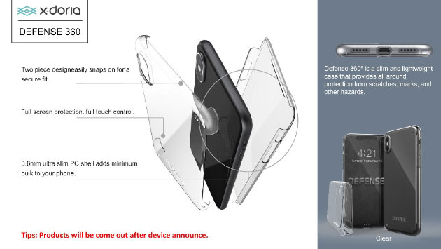 เคส iPhone X เคสใสประกบหน้า-หลัง 360 องศา กันกระแทก กันรอย
